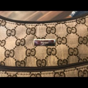 Authentic Gucci Canvas Monogram Small Shoulder Bag